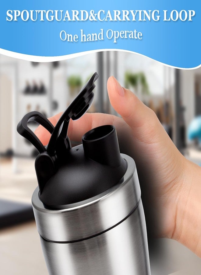 VALESKA Stainless Steel Protein Shaker Bottle, 20-Ounces, Insulated, Leak Proof, BPA Free, Dishwasher Safe, Perfect for Gym Workout - Image 2